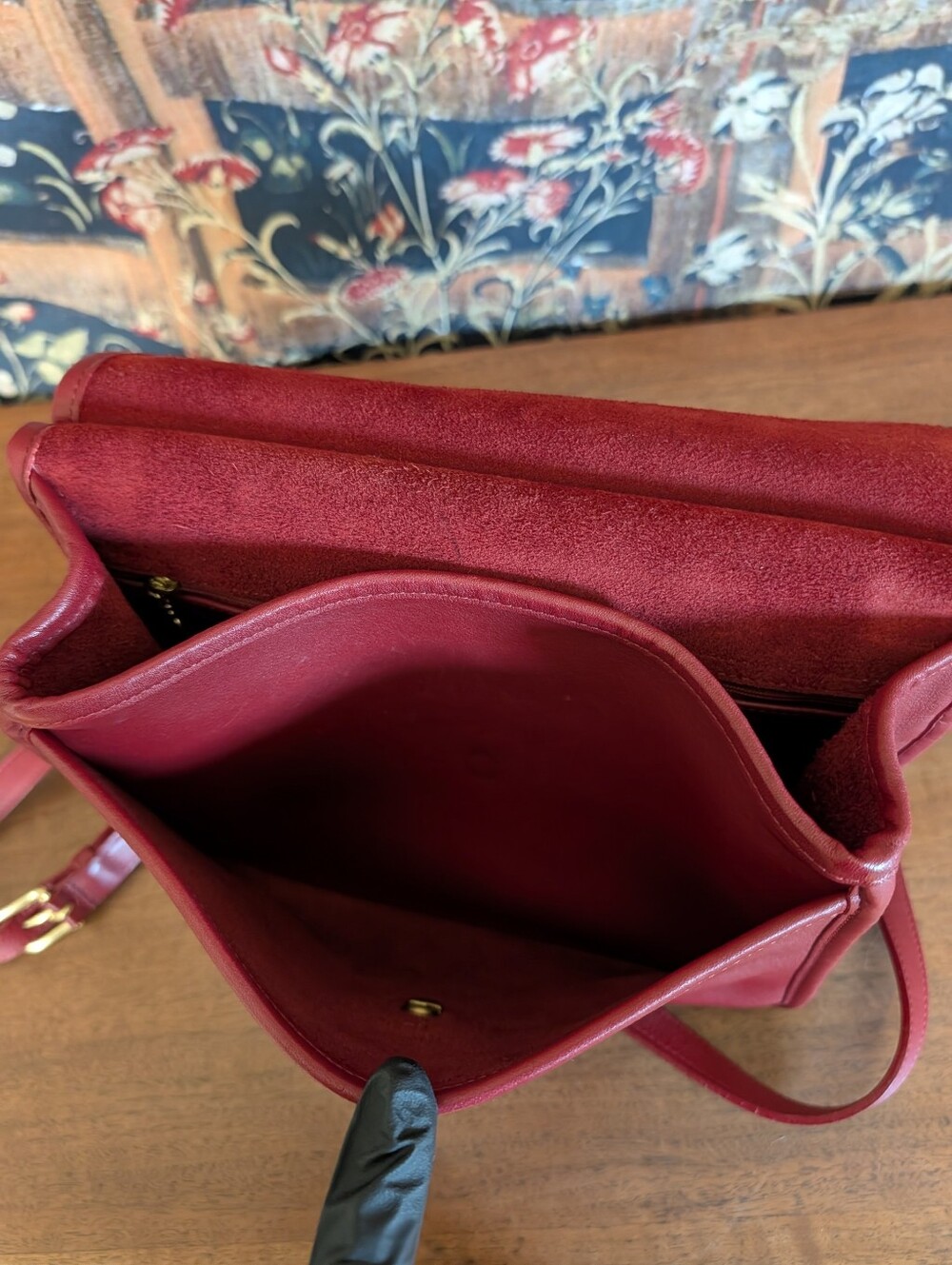 Vintage Coach Willis Bag Red Leather Brass Hardware Crossbody 9927 - Picture 13 of 16